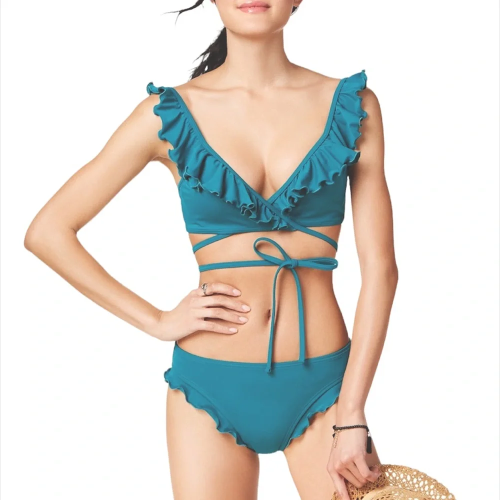 🔥NEW Jade Ruffle 2PC Bikini - Picture 1 of 13
